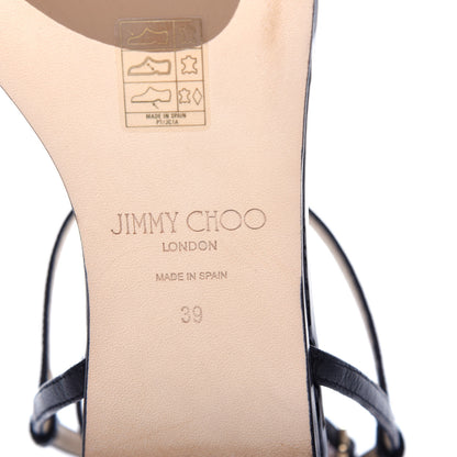Jimmy Choo Nappa Patent Alodie Flat Sandals 39 Black 9 of 10