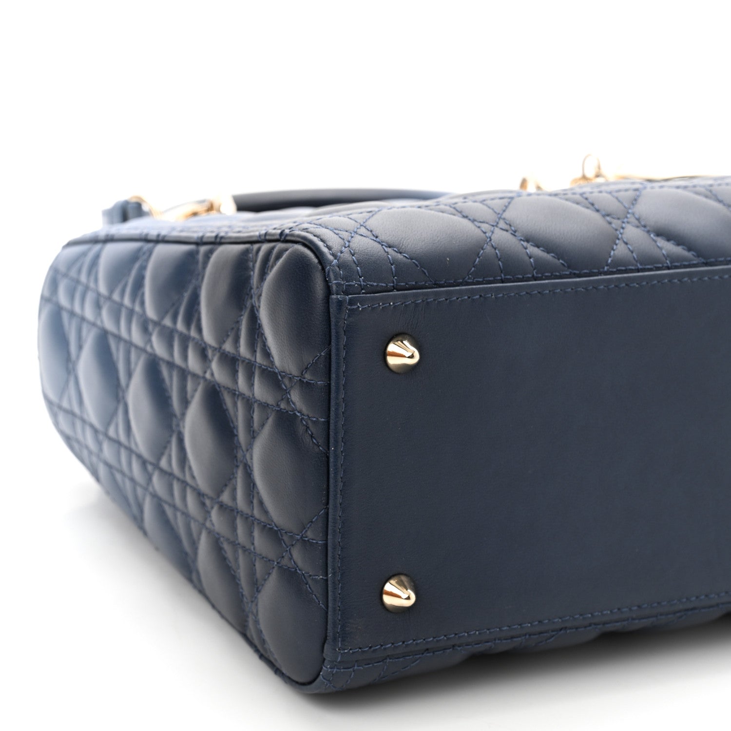 Christian Dior Lambskin Cannage Gradient Medium Lady Dior Blue 9 of 11
