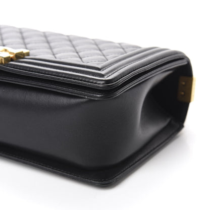 Chanel Lambskin Quilted Medium Boy Flap Black 7 of 11