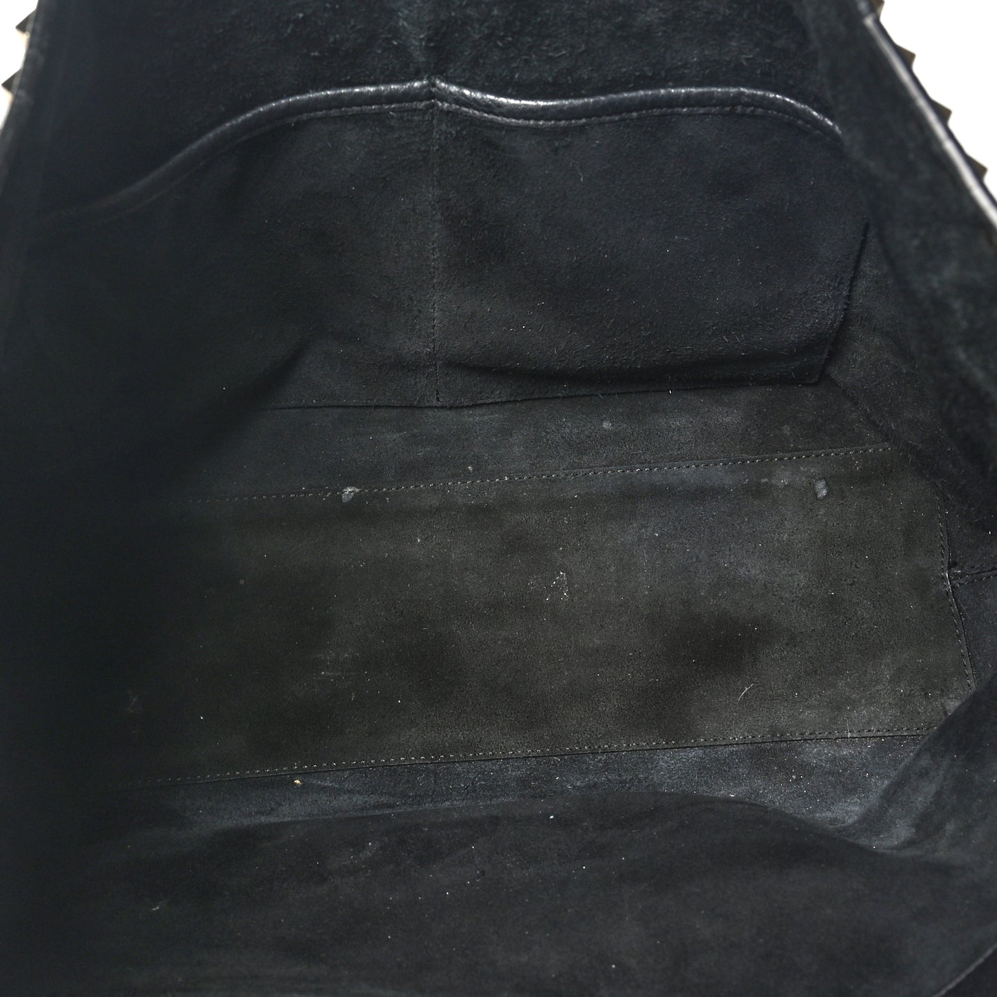 Grained Calfskin Rockstud Shoulder Tote Black