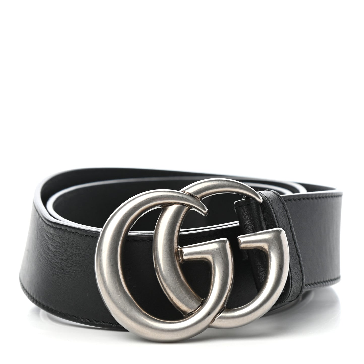 Moon Calfskin Nickel Double G 40mm Belt 90 36 Black