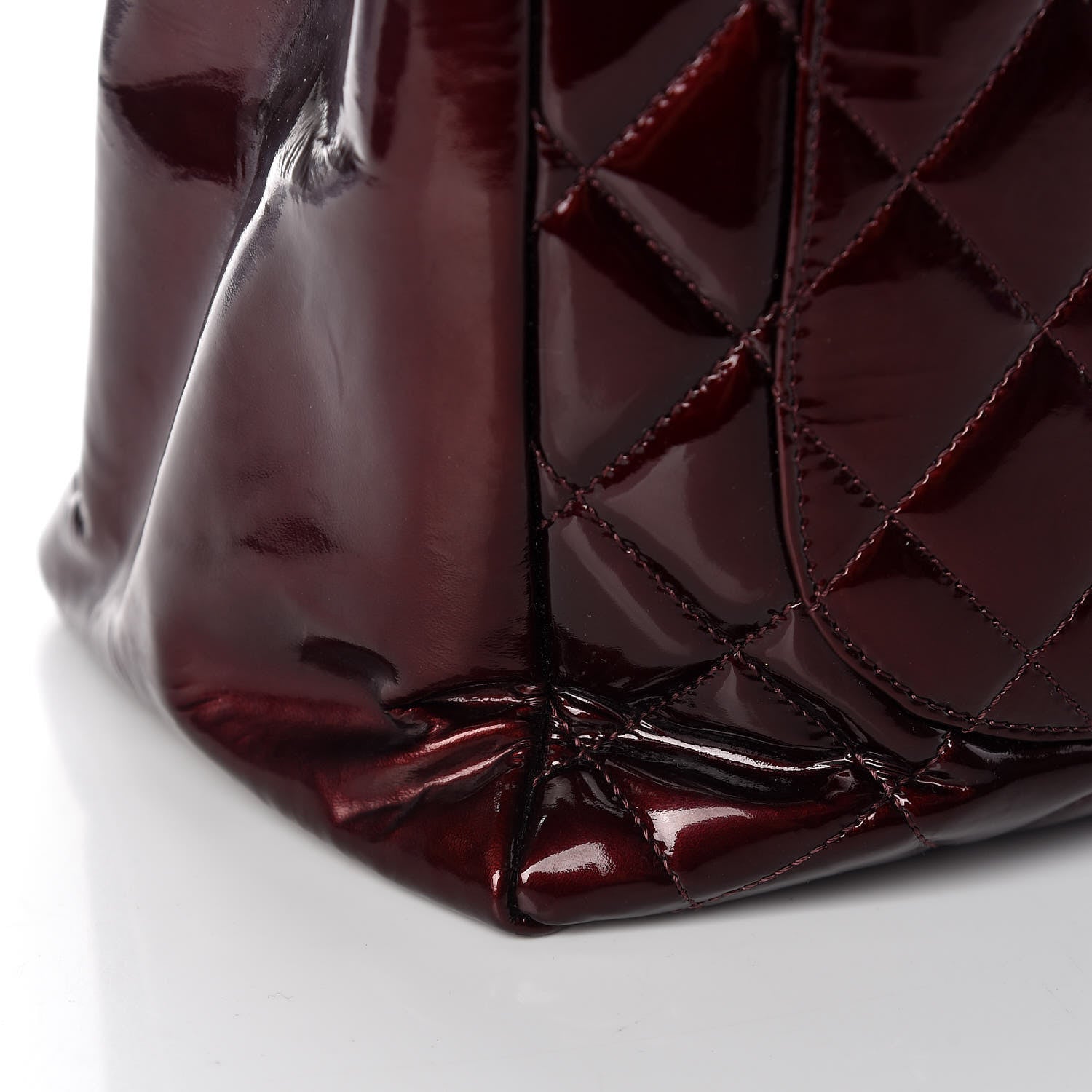 Chanel Patent Quilted Grand Shopping Tote GST Dark Bordeaux 15 of 17