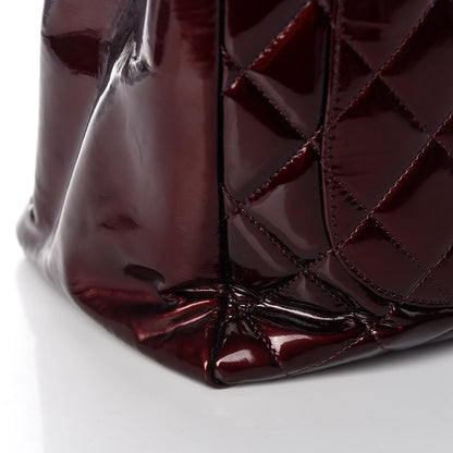 Chanel Patent Quilted Grand Shopping Tote GST Dark Bordeaux 15 of 17