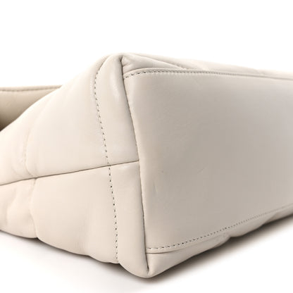 Saint Laurent Lambskin Quilted Small Loulou Puffer Monogram Chain Satchel Blanc Vintage 9 of 11