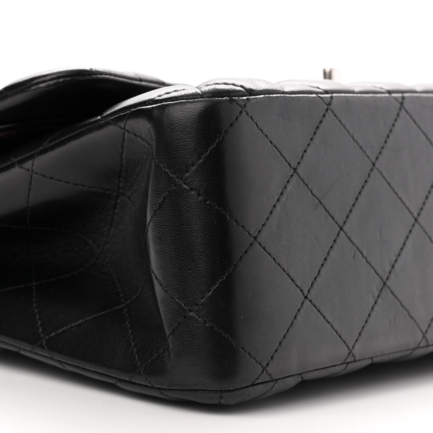 Lambskin Quilted Jumbo Double Flap Black