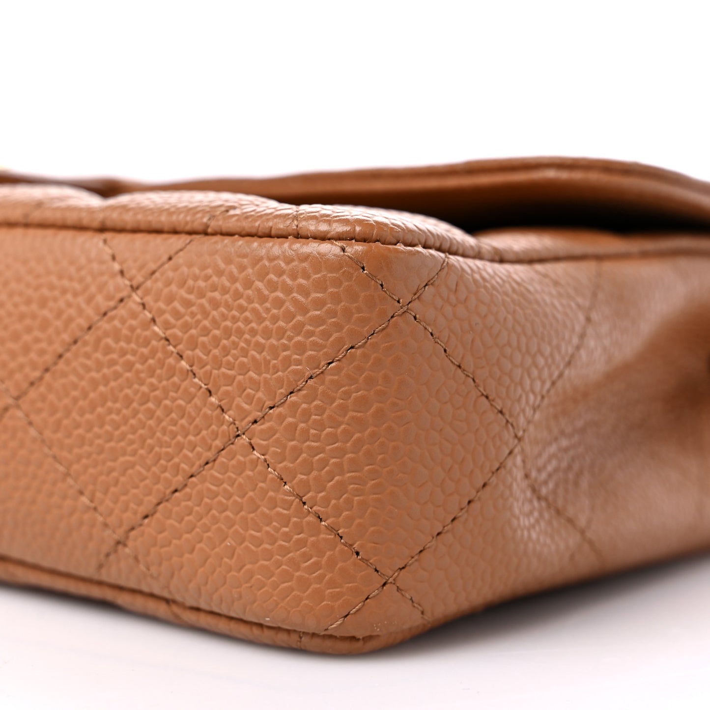 Caviar Quilted East West Flap Brown