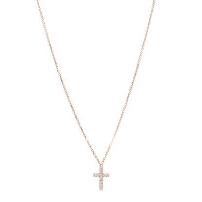 Cartier 18K Pink Gold Diamond Symbols Cross Pendant Necklace 1 of 5