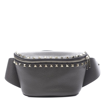 Valentino Garavani Grained Calfskin Rockstud Belt Bag 95 Graphite 1 of 9