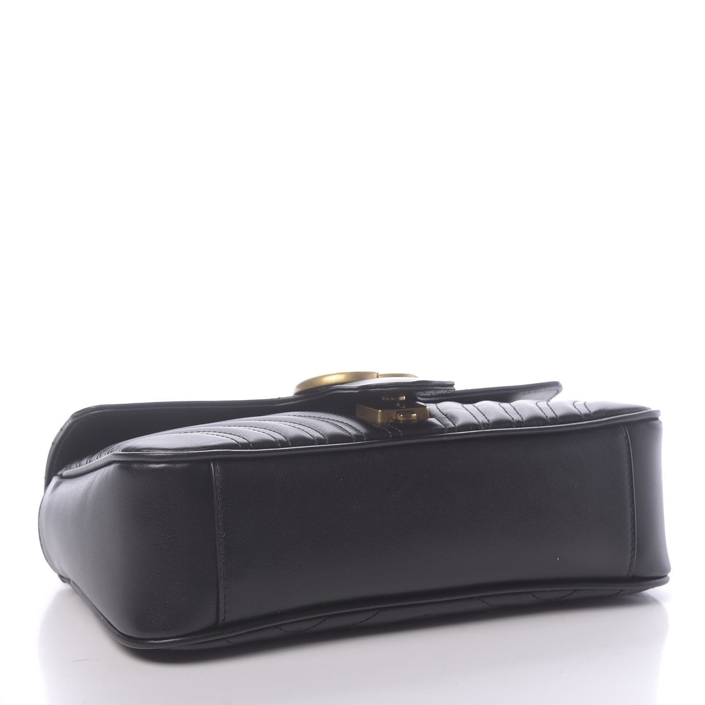 Calfskin Matelasse Small GG Marmont Shoulder Bag Black