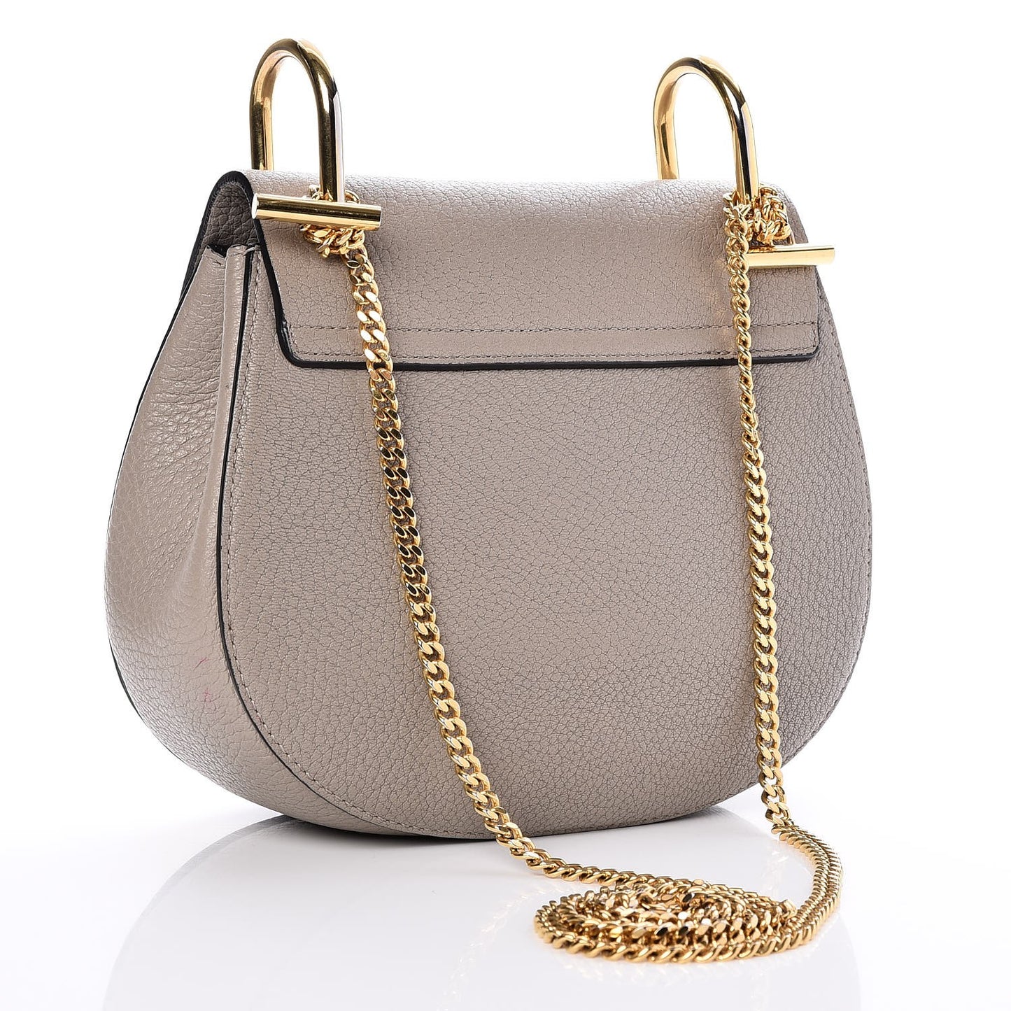 Grained Lambskin Mini Drew Shoulder Bag Motty Grey