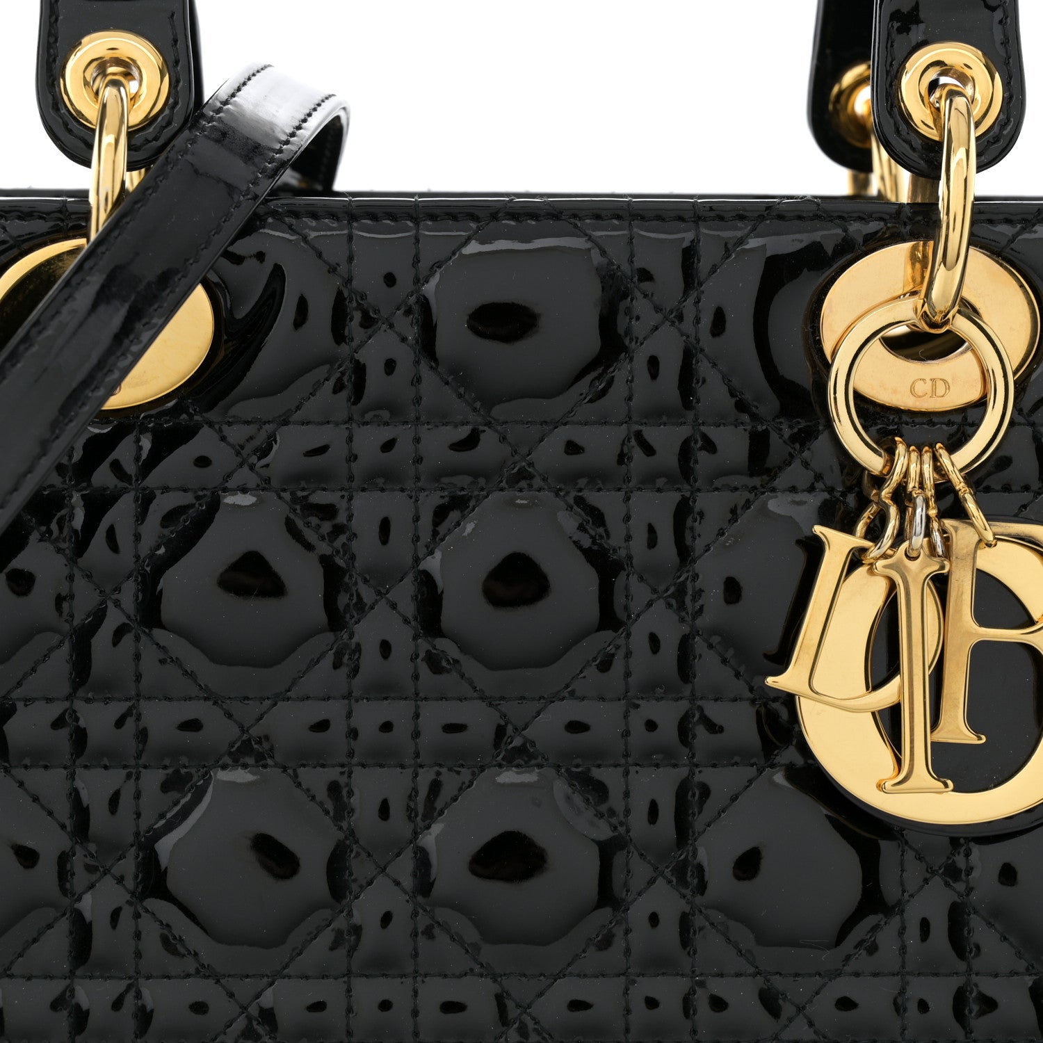Christian Dior Patent Cannage Large Lady Dior Black 8 of 13