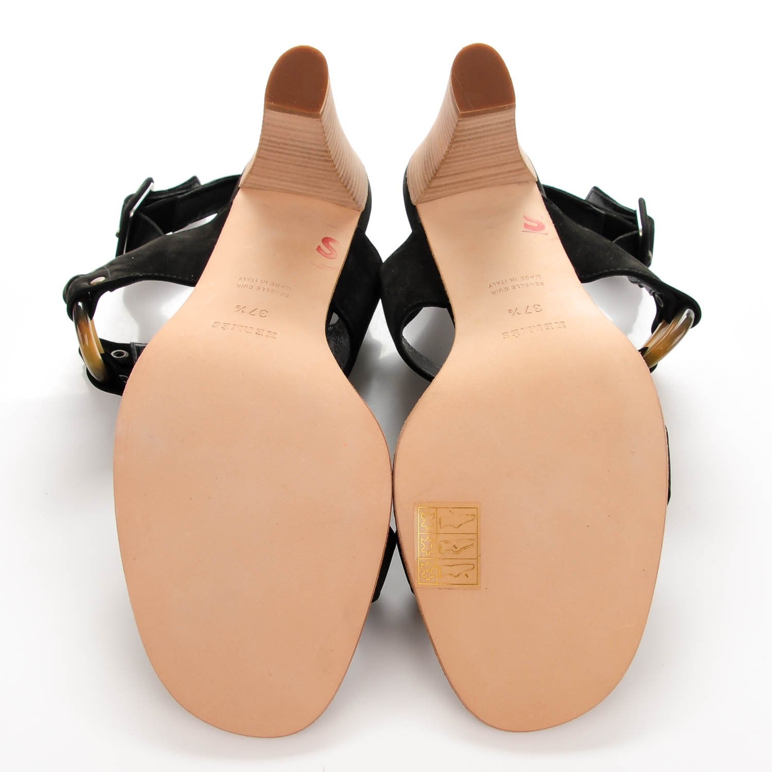Hermes Nubuck Horn Mega Lady Sandals 37.5 Black 5 of 7