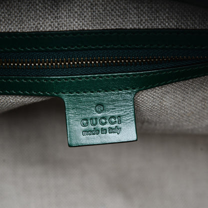 Gucci Monogram Crocodile Web Secret Top Handle Satchel Green 6 of 9