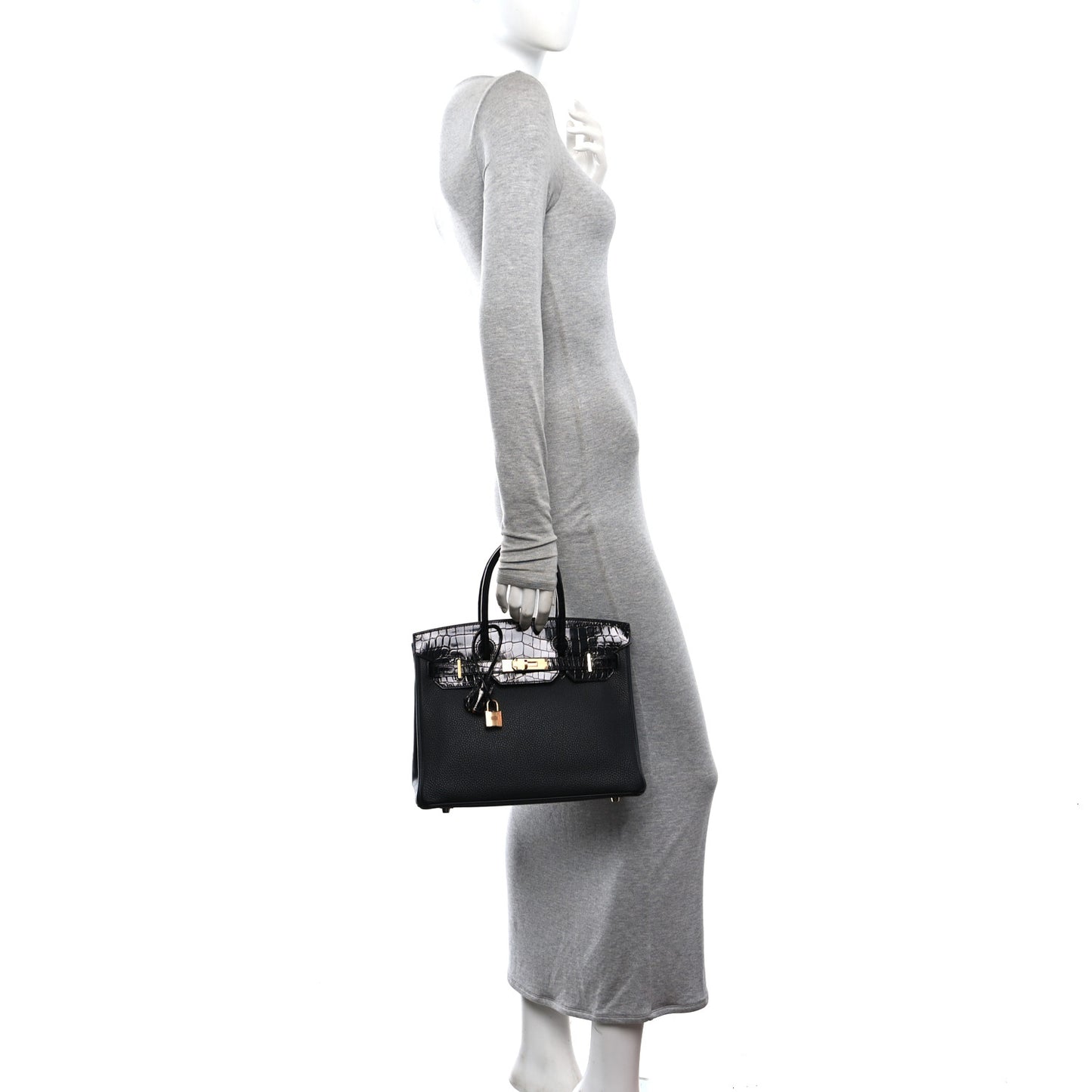 Togo Shiny Niloticus Crocodile Birkin Touch 30 Black
