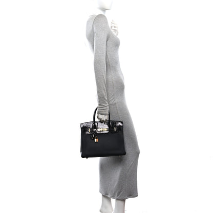 Hermes Togo Shiny Niloticus Crocodile Birkin Touch 30 Black 2 of 11