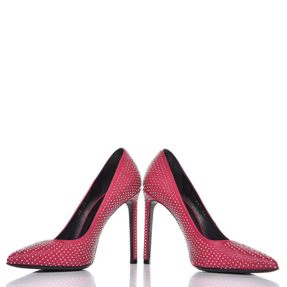 Saint Laurent Calfskin Micro Stud Paris 105 Pumps 38 Fuchsia 6 of 12