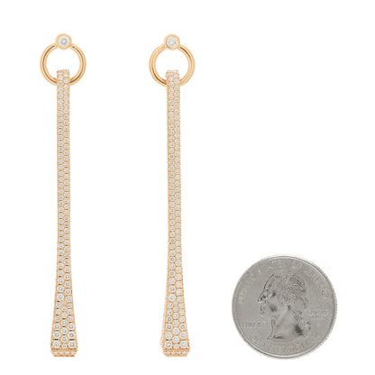 Hermes 18K Rose Gold Diamond Clou De Forge Drop Earrings 2 of 7