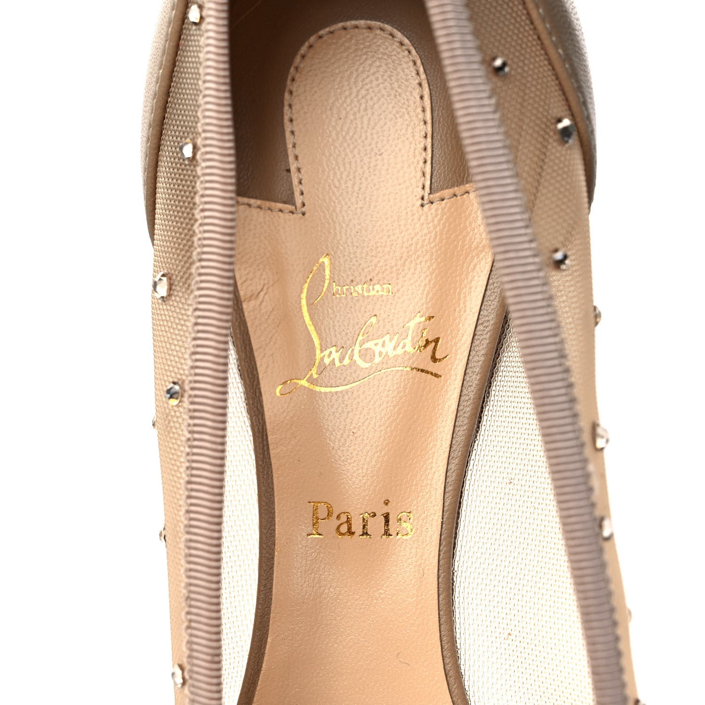 Crystal Strass Follies Flats 38.5 Light Silk