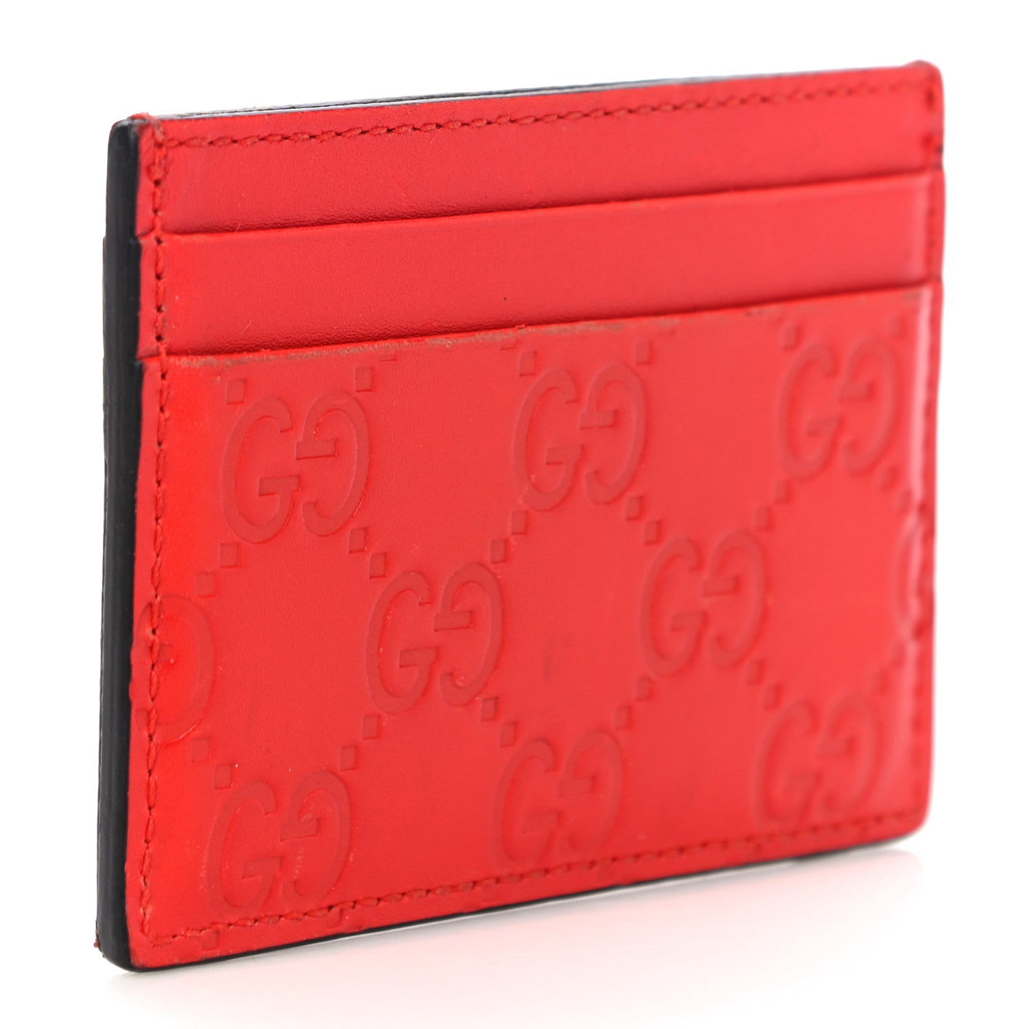 Gucci Guccissima Card Holder Red 3 of 17