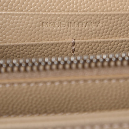 Saint Laurent Grain De Poudre Matelasse Chevron Monogram Chain Wallet Nude Powder 7 of 9