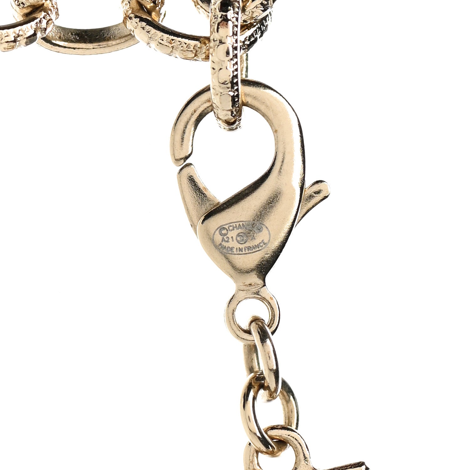 Chanel Pearl Crystal CC Crown Multi Strand Necklace Gold 5 of 6