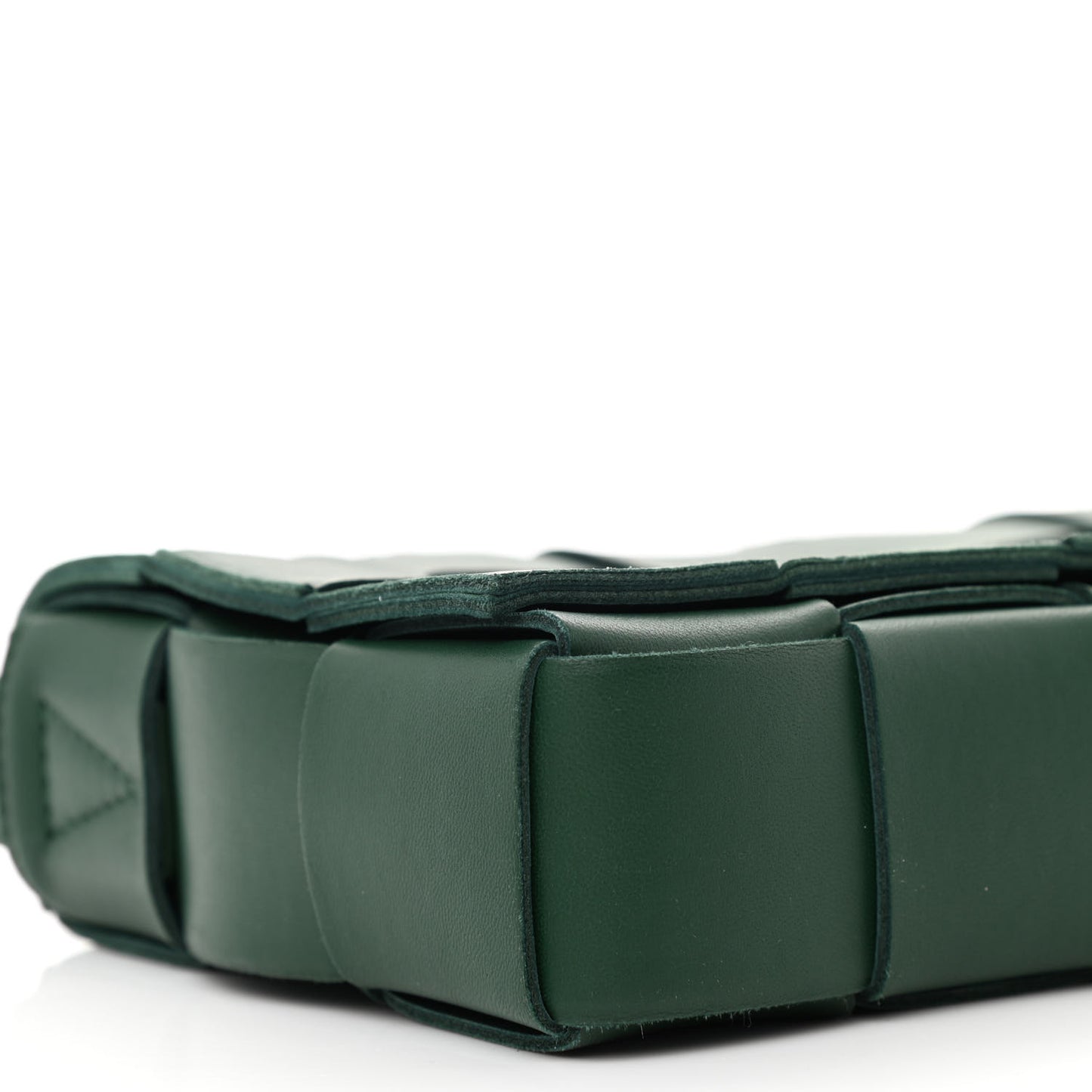 Lambskin Maxi Intrecciato Cassette Crossbody Bag Raintree Green