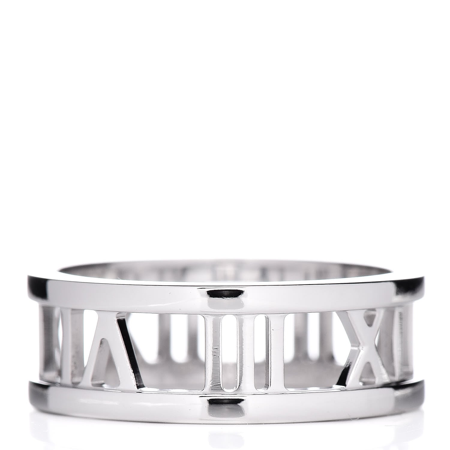 Tiffany 18K White Gold Atlas Open Ring 54 6.75 3 of 4