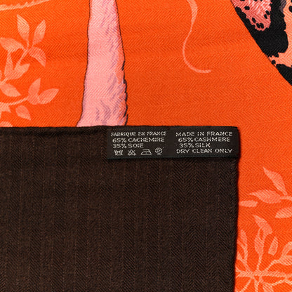 Hermes Cashmere Silk Tendresse Feline Shawl 140 2 of 6