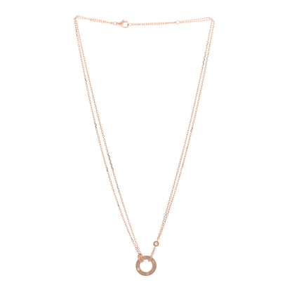 Cartier 18K Pink Gold 2 Diamond LOVE Necklace 3 of 5