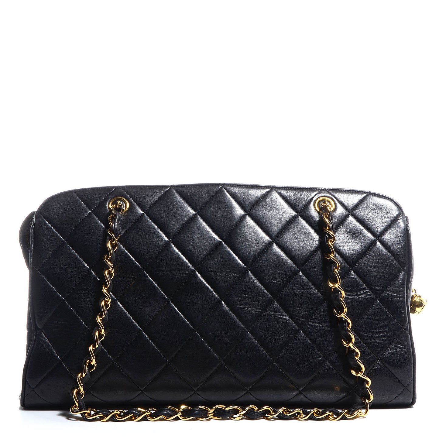 Lambskin Quilted Shoulder Bag Black