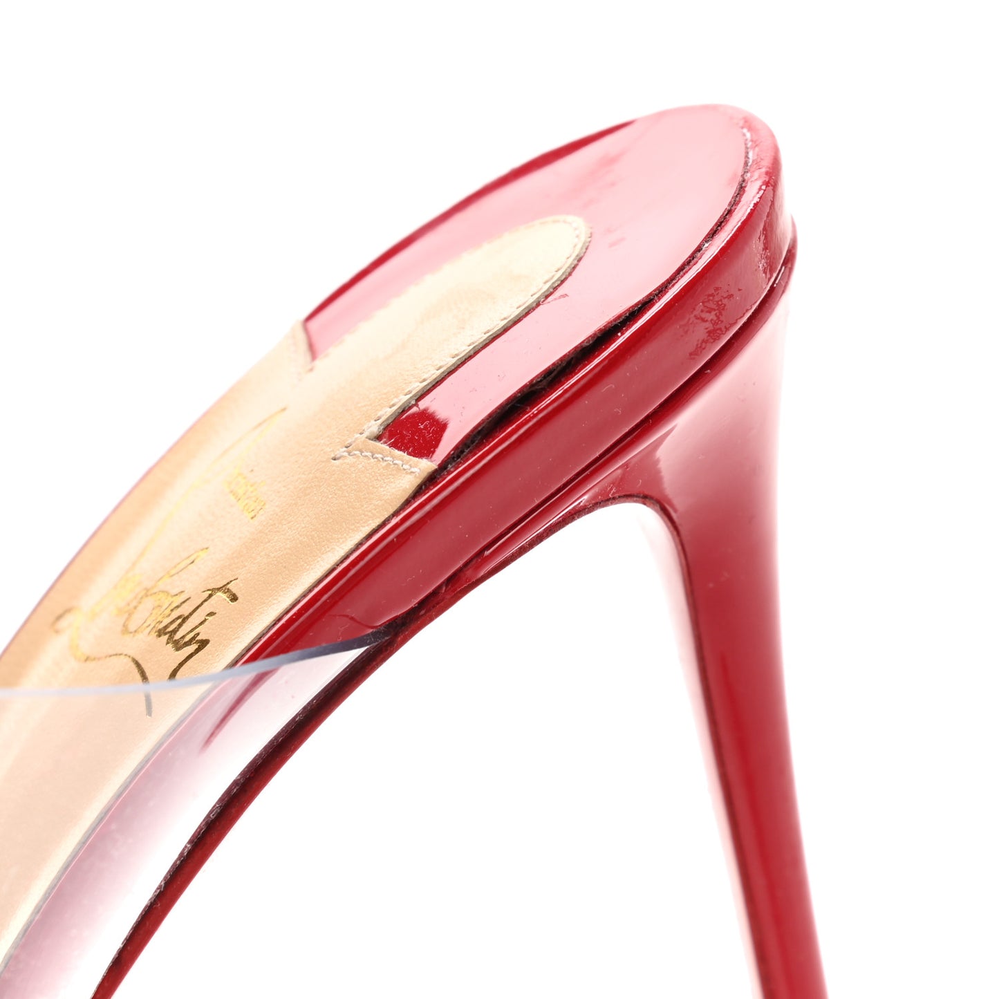 Patent PVC Just Nothing 85 Slide Sandals 35 Red
