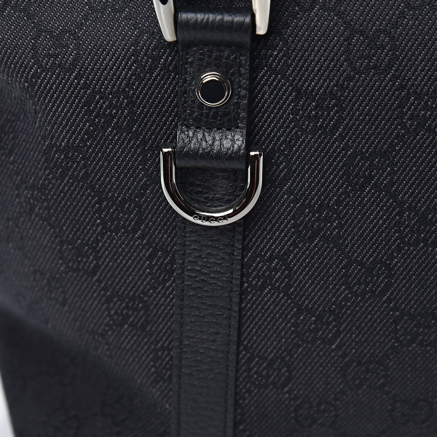 Denim Monogram Abbey Medium Tote Black