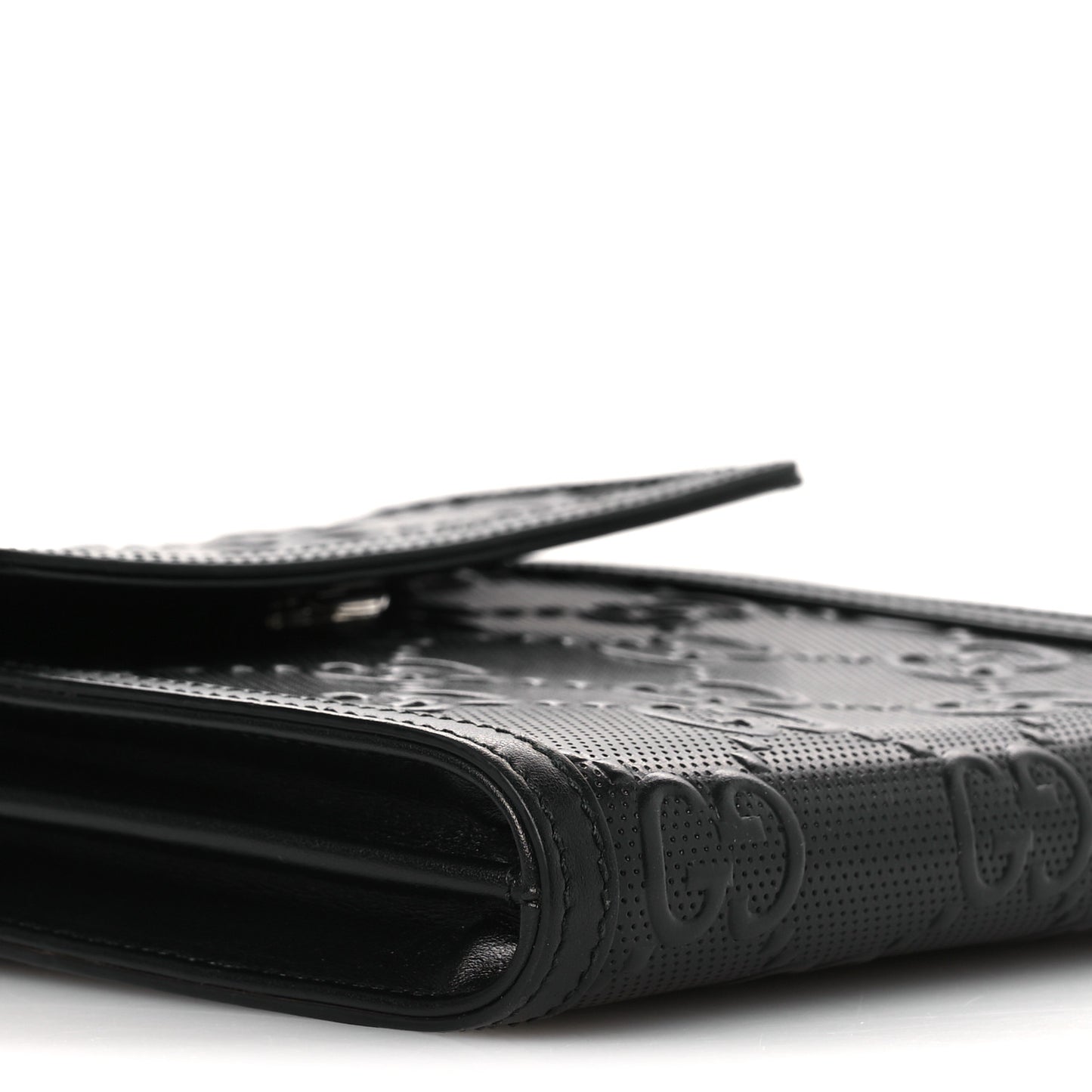 Calfskin GG Tennis Embossed Messenger Bag Black