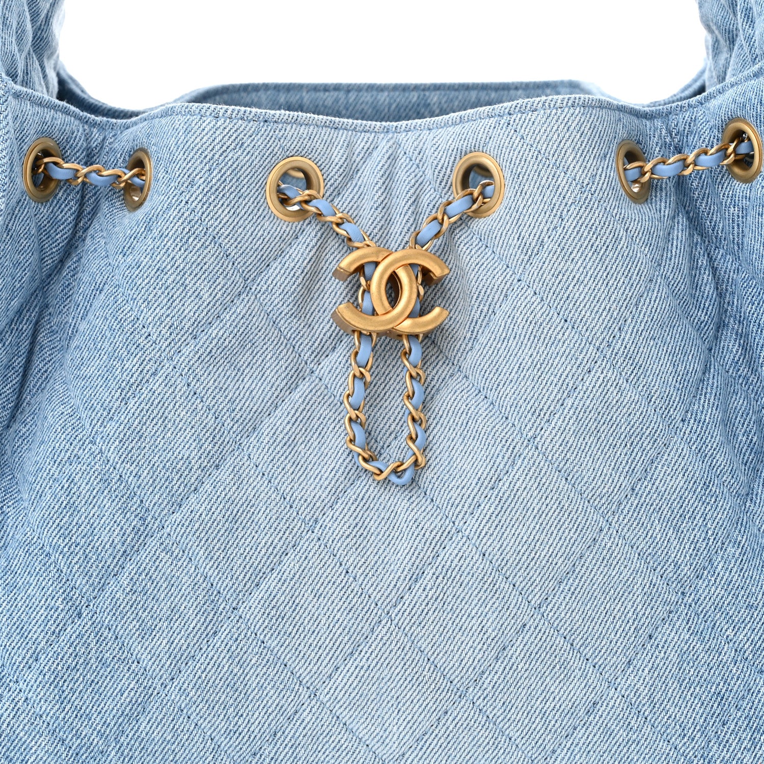 Chanel Washed Denim Quilted Small Chanel 25 Handbag Blue 8 of 11