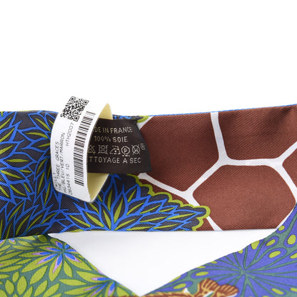 Hermes Silk The Three Graces Twilly Bleu Vert Marron 2 of 4