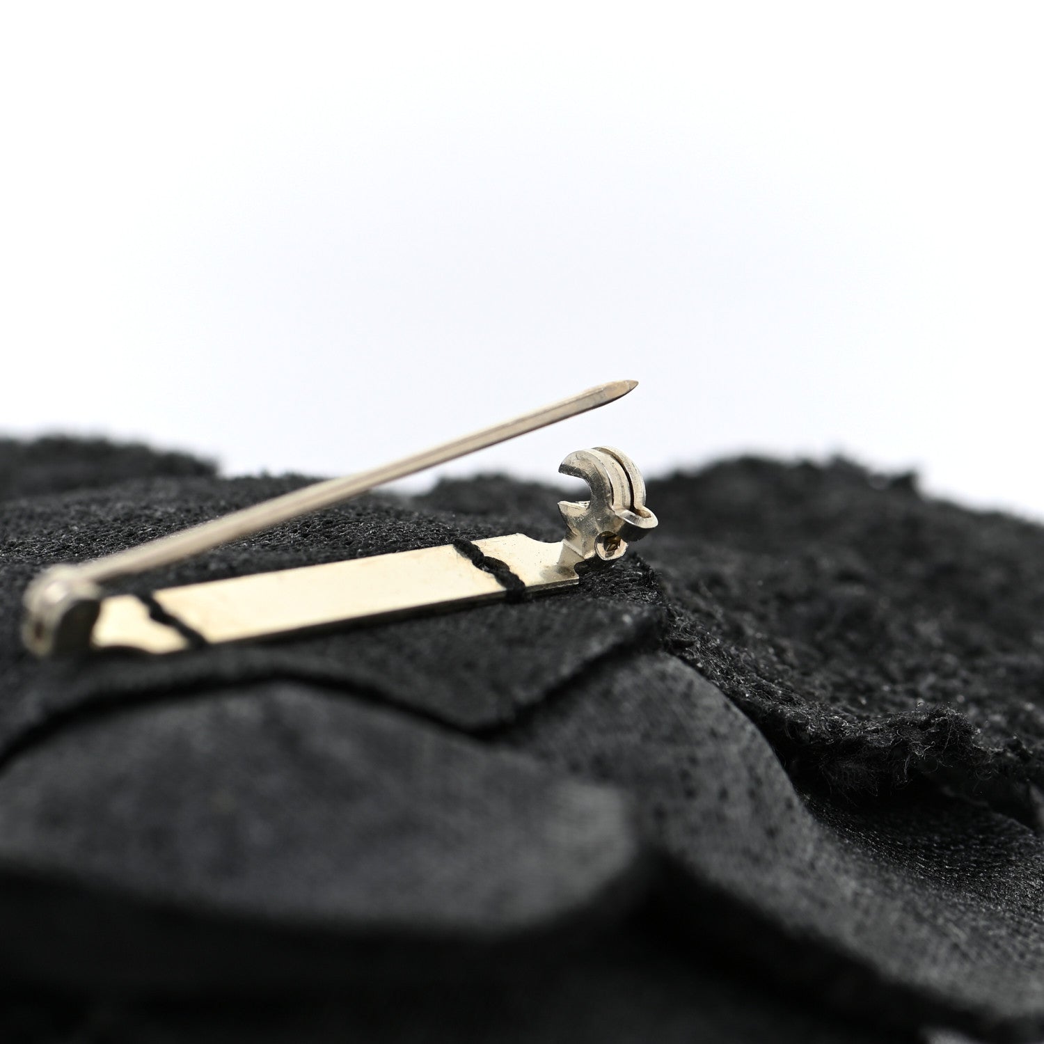 Chanel Tweed Camellia Pin Brooch Black 4 of 4