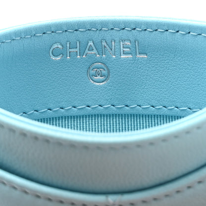 Chanel Lambskin Quilted Card Holder Light Blue 6 of 8