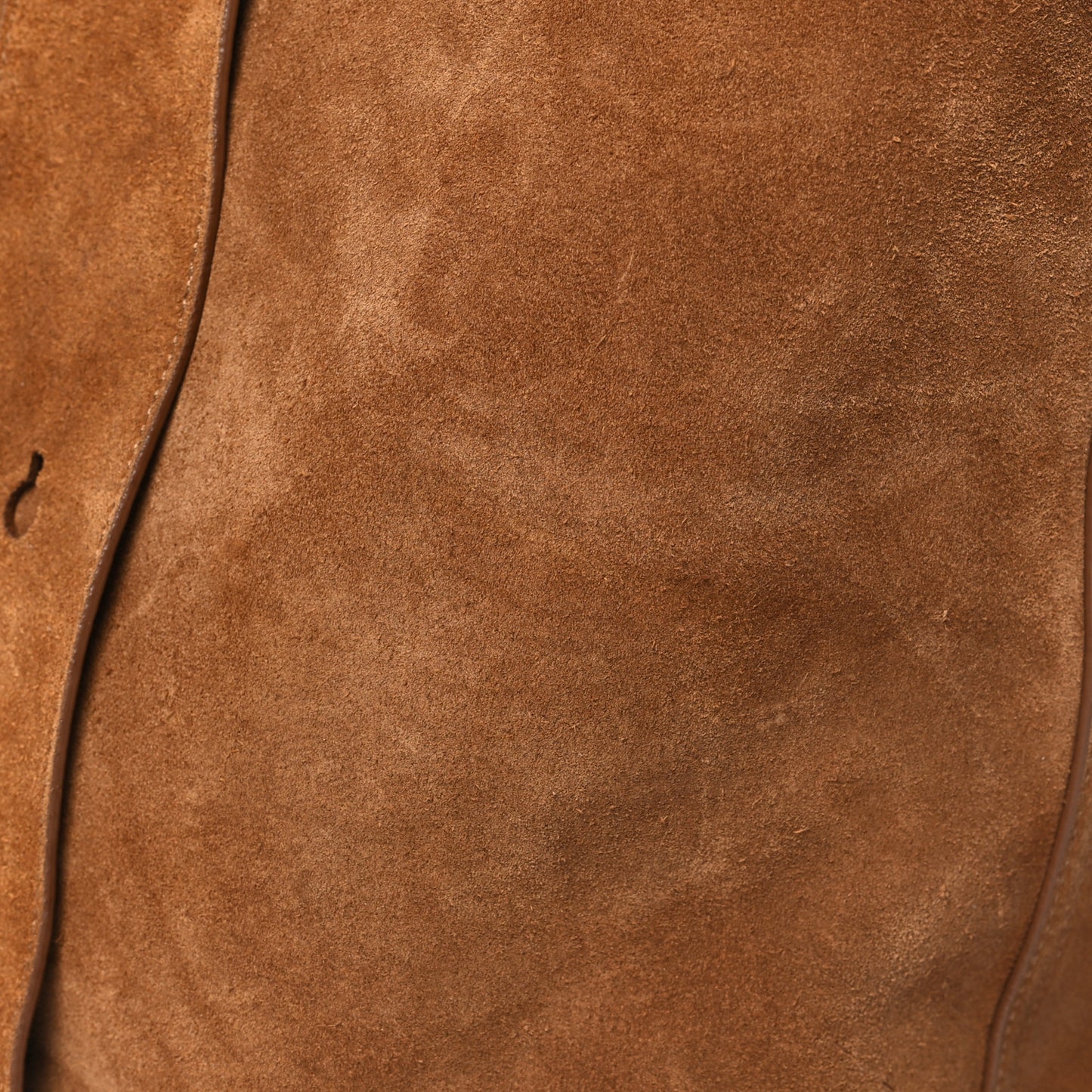 Suede Calfskin Large Pebble Bucket Bag Tobacco