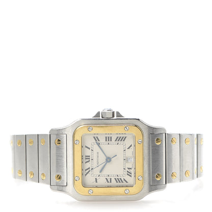 Cartier Stainless Steel 18K Yellow Gold 29mm Santos De Galbee Quartz Watch 3 of 6