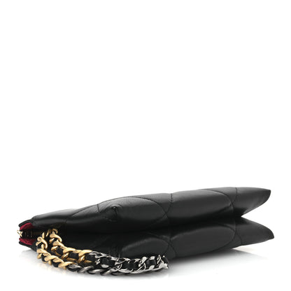 Chanel Shiny Goatskin Quilted Small Chanel 19 Pouch With Handle Black 4 of 12