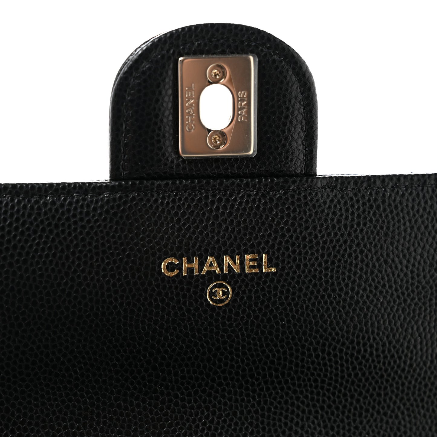 Caviar Quilted Retro Mini Twist Top Handle Clutch Flap Black