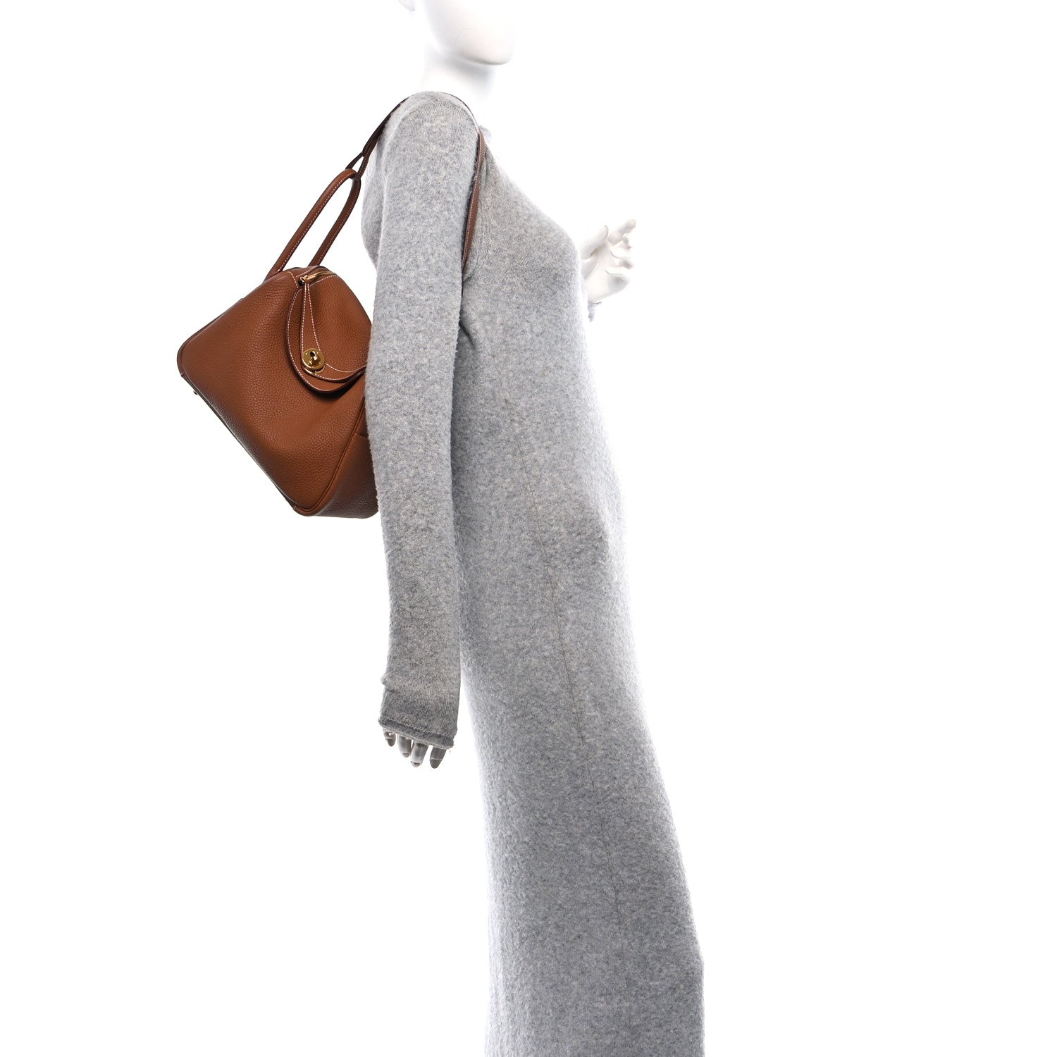 Hermes Taurillon Clemence Lindy 26 Gold 2 of 12