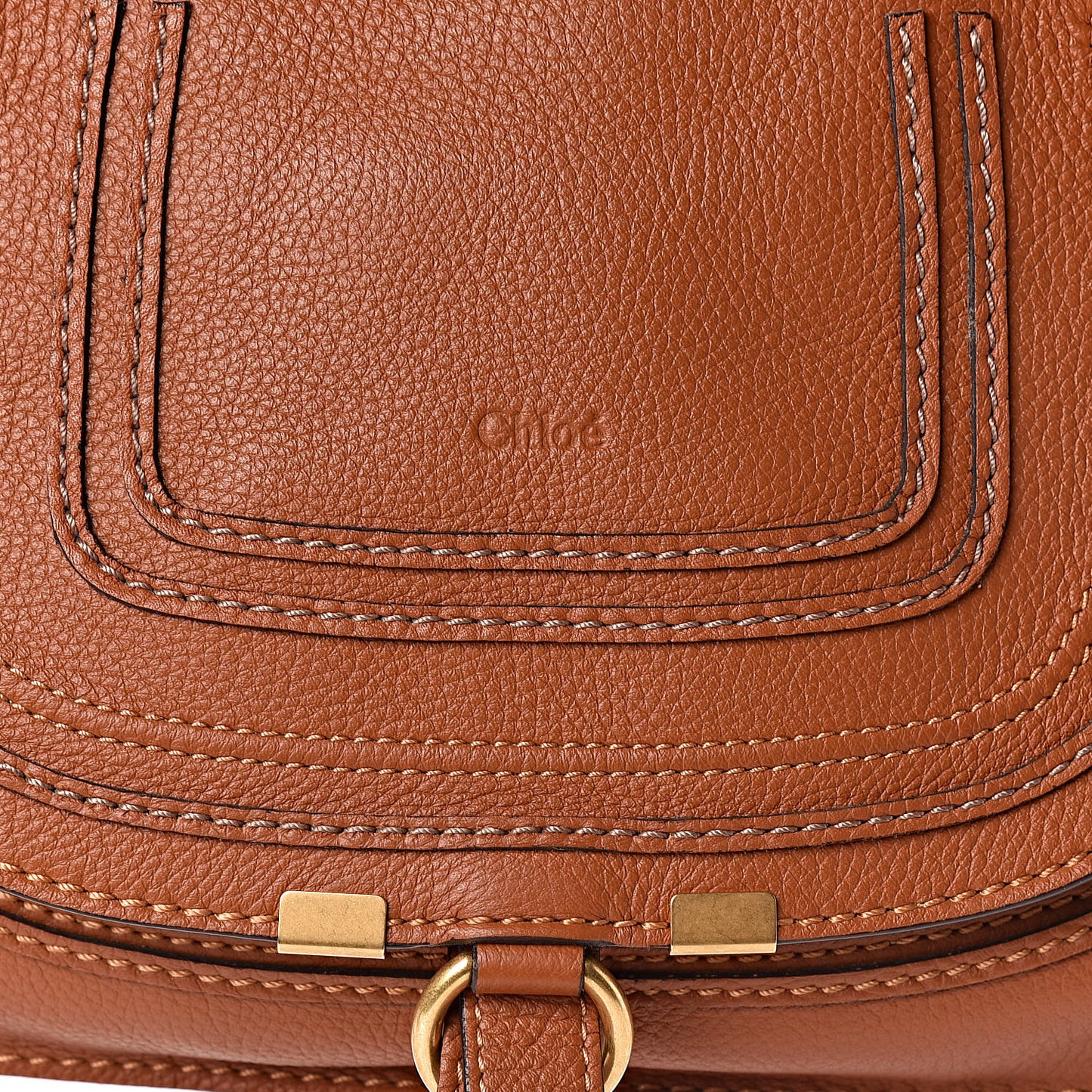 Calfskin Small Marcie Satchel Tan