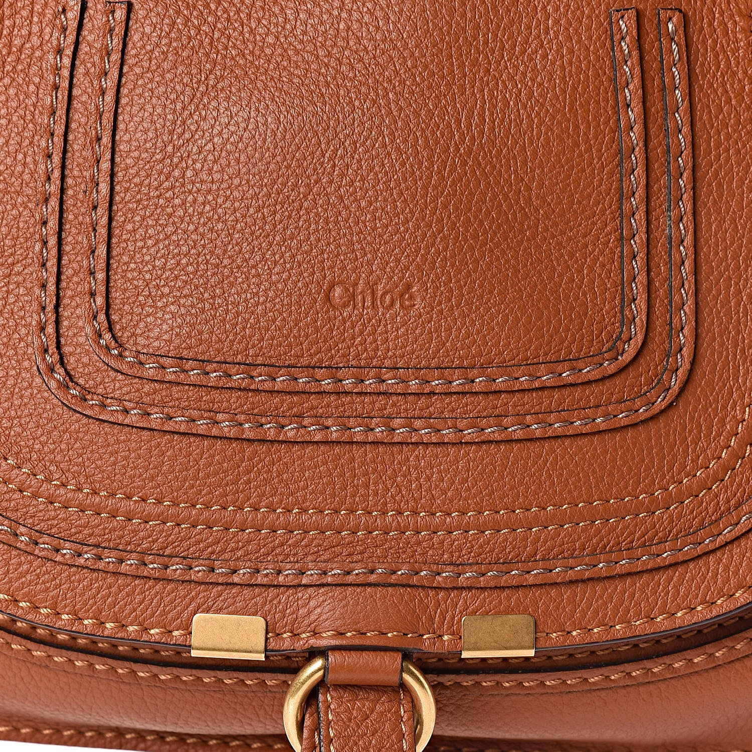 Chloe Calfskin Small Marcie Satchel Tan 10 of 10