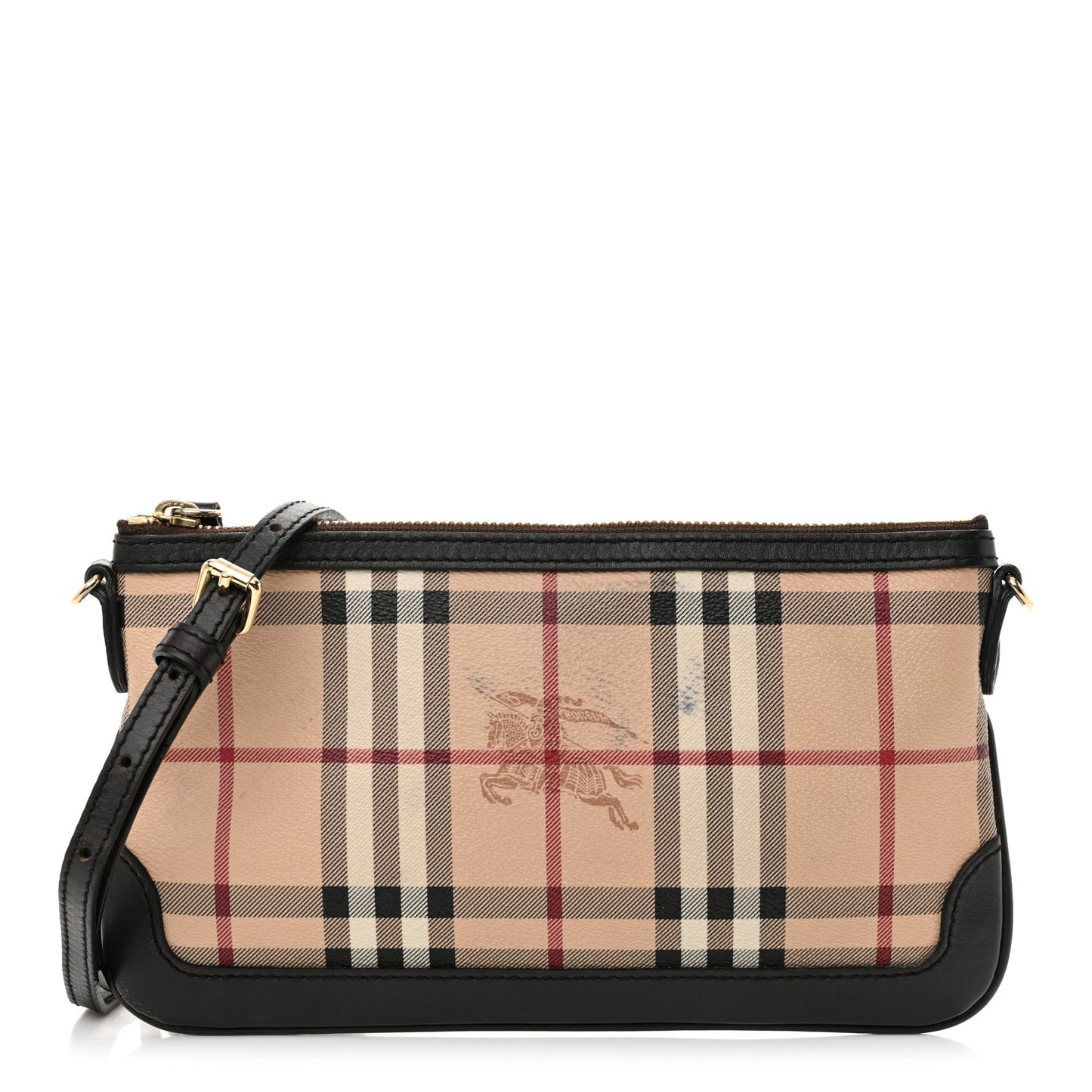 Haymarket Check Small Peyton Crossbody Clutch Bag Chocolate