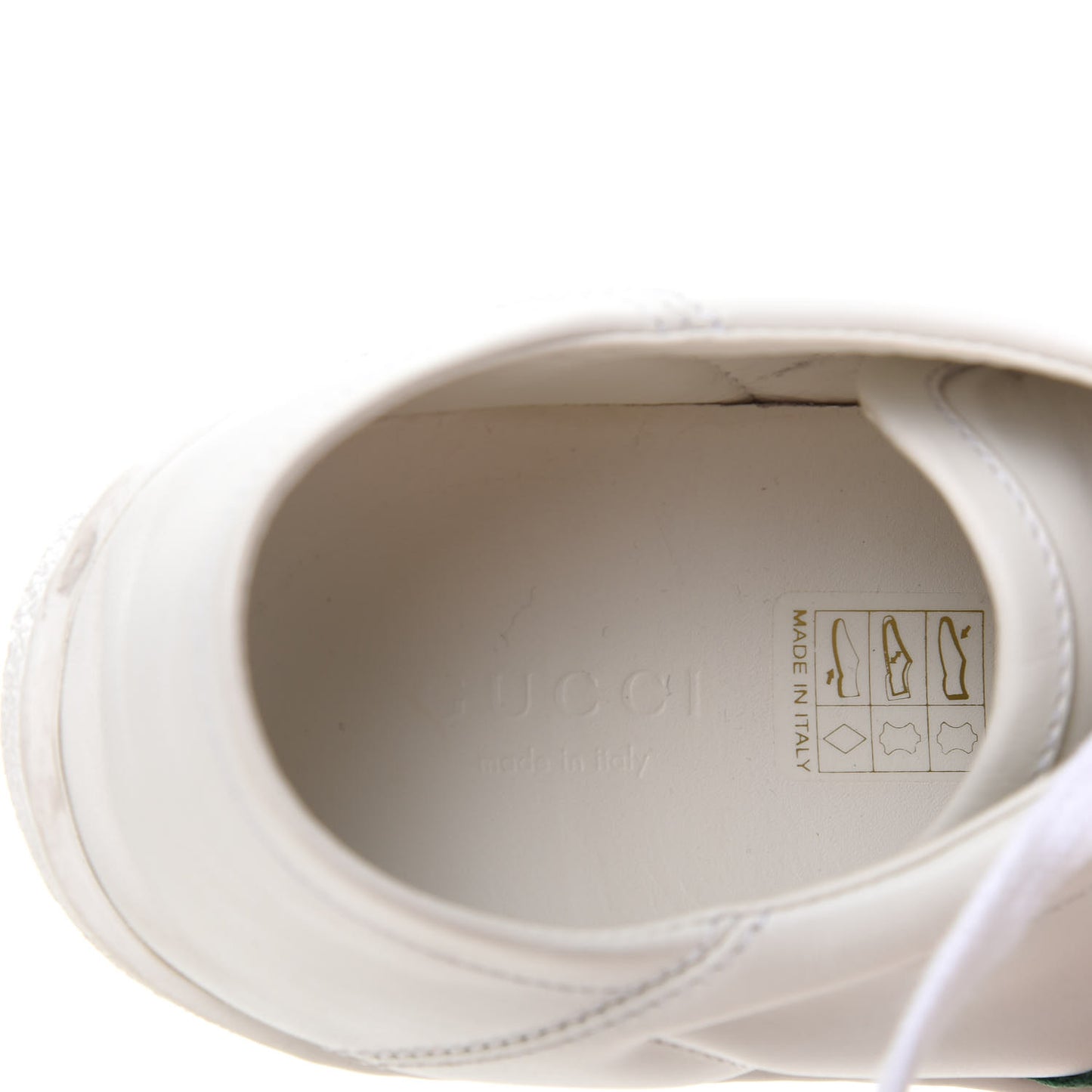Calfskin Web Bee Embroidered Womens Ace Sneakers 37 White Green