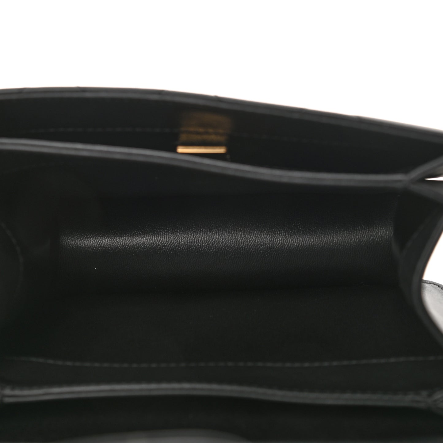 Calfskin Quilted Small Top Handle Flap Black