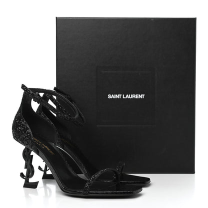 Saint Laurent Glitter Opyum Sandals 36.5 Black 13 of 13