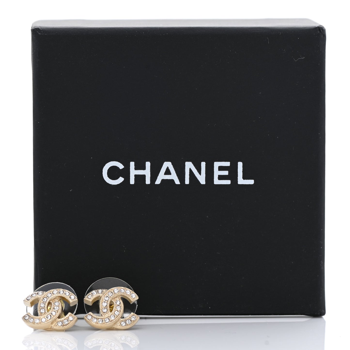 Crystal Timeless CC Earrings Light Gold