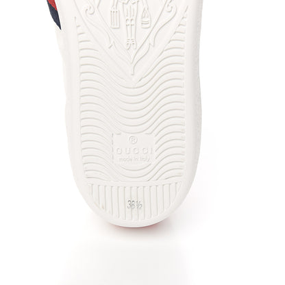 Gucci Calfskin Ayers Crystal Web Pineapple Embroidered Womens New Ace Sneakers 38.5 White 5 of 9